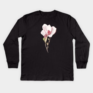 Magnolia watercolor art. Kids Long Sleeve T-Shirt